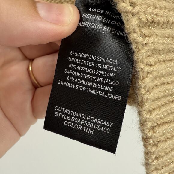 Vtg 2b BEBE Y2K Cardigan Fisherman Knit Professional Neutral Office Women Small - Picture 10 of 14